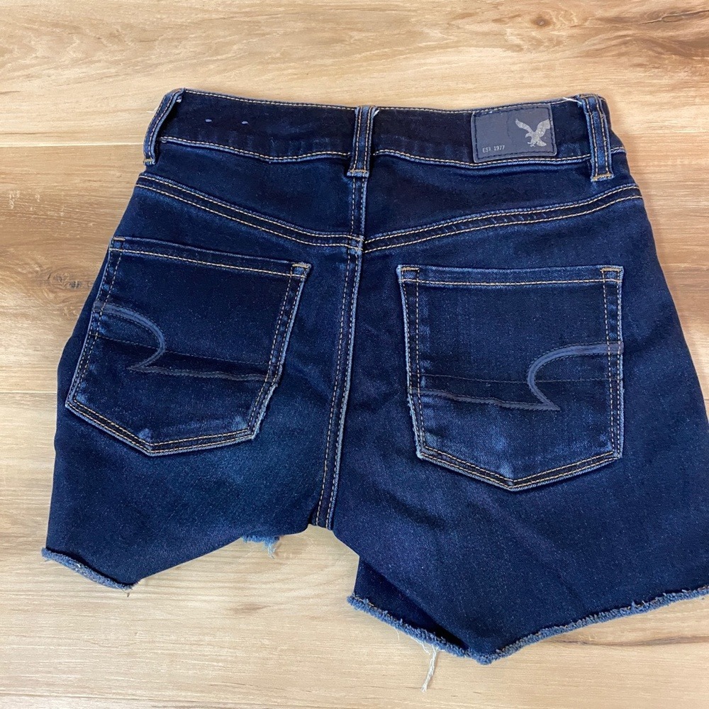 American Eagle AE High Rise Shortie Denim Jean Shorts Size 00 Lot of 3 Pair - Picture 4 of 12
